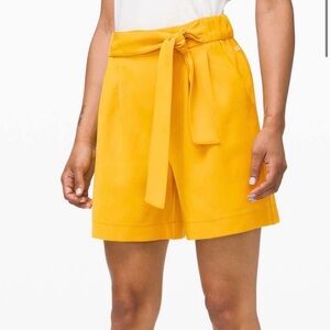 Lululemon Yellow Bow Shorts
